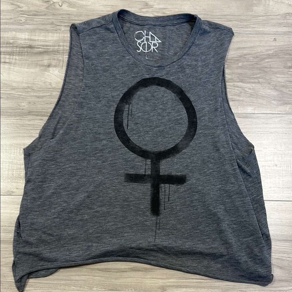 Chaser Women's Gray Sleeveless Top